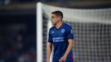 Camilo Candido of Cruz Azul during the 13th round match between Pumas UNAM and Cruz Azul as part of the Torneo Clausura 2024 Liga BBVA MX at Olimpico Universitario Stadium on March 30, 2024 in Mexico City, Mexico.