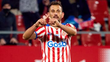 Stuani celebra uno de sus tantos ante el Burgos.