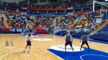 El Barcelona se entren&oacute; en el Megasport Arena de Mosc&uacute;. 