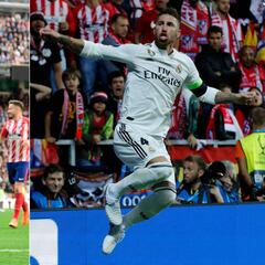 Sin Cristiano, los reyes del gol en
el derbi son Griezmann y Ramos