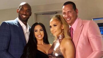 Kobe Bryant con Jennifer Lopez y sus respectivas parejas, Vanessa y el exjugador de beisbol Alex Rodr&iacute;guez