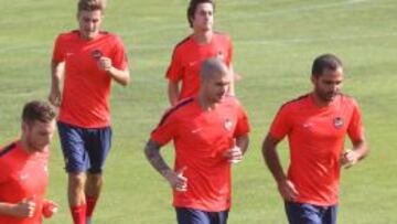Rubén Martínez, entrenando con su nuevo equipo.