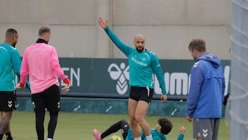 Amrabat, en la sesión de hoy.