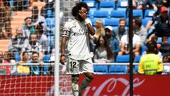 Marcelo se lamenta ante un gol recibido en LaLiga.