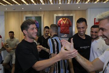 Sergi Roberto, Busquets y Joaquín.