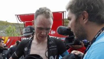 Chris Froome, tras culminar Lagos de Covadonga.