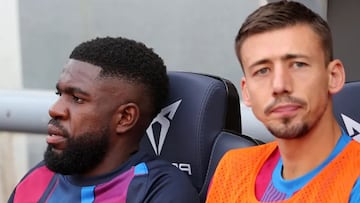 Umtiti y Lenglet, en su etapa en el Barça.