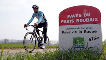 Tom Boonen durante un entrenamiento para la Paris-Roubaix 2012.