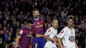 <b>DIO EN EL POSTE. </b>Marcaría después el golazo que sentenció el partido, pero antes, en la primera parte, tuvo esta ocasión clara a pase de Piqué que se estrelló en la madera.