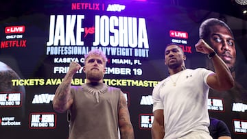Jake Paul y Anthony Joshua se medirán en Miami en un combate a 10 asaltos.