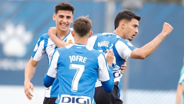 Imagen del partido entre el Espanyol B y el Ejea.