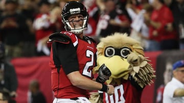 Jan 22, 2017; Atlanta, GA, USA; Atlanta Falcons quarterback Matt Ryan (2) celebrates a touchdown during the second quarter against the Green Bay Packers in the 2017 NFC Championship Game at the Georgia Dome. Mandatory Credit: Jason Getz-USA TODAY Sports