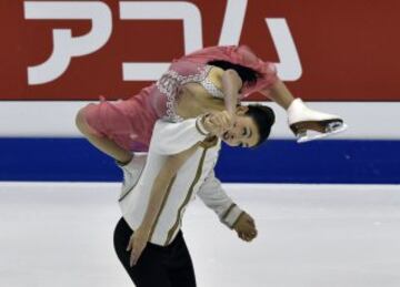 Los hermanos Maia Shibutani y Alex Shibutani en su ejercicio durante el Campeonato de los Cuatro Continentes en Taipei. Los estadounidenses ganaron en la modalidad de danza en hielo.