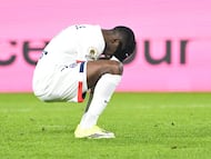 Dembélé durante el partido contra el Rennes.