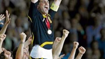 Iker celebrando la consecución de la Eurocopa