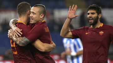 El Roma logr&oacute; un trabajado triunfo por 3-2 este domingo en casa contra el ascendido Pescara, en un encuentro decidido por un doblete del bosnio Dzeko y un penalti del argentino Perotti.