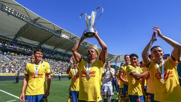 Jonathan Dos Santos of America during the game between America and Tigres UANL as part Super Copa MX, Liga BBVA MX match, at the Dignity Health Sports Park, Stadium, on June 30, 2024 in Los Angeles, California, United States.