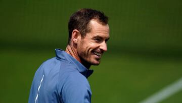 El tenista británico Andy Murray, durante un entrenamiento en Wimbledon.