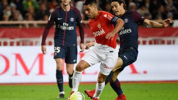 Falcao solo tuvo una opción de gol ante PSG, fue en un tiro libre