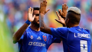 Futbol, Deportes Recoleta vs Universidad de Chile.
Fecha 1, Fase de Grupos, Copa Chile 2025.
El jugador de Universidad de Chile Fabricio Formiliano, celebra su gol contra Deportes Recoleta durante el partido por el grupo G de la Copa Chile disputado en el estadio Bicentenario de La Florida en Santiago, Chile.
29/01/2025
Javier Torres/Photosport
Football, Deportes Recoleta vs Universidad de Chile.
2025 Copa Chile Championship.
Universidad de ChileÕs player Fabricio Formiliano, celebrates his goal against Deportes Recoleta during the group G match of the Copa Chile held at the Bicentenario de La Florida stadium in Santiago, Chile.
29/01/2025
Javier Torres/Photosport