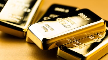 Image of Gold Ingots on Golden Background