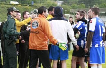 Incidentes en el entrenamiento del Deportivo de la Coruña