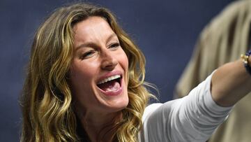 Feb 3, 2019; Atlanta, GA, USA; Gisele Bundchen reacts after Super Bowl LIII between the New England Patriots and the Los Angeles Rams at Mercedes-Benz Stadium. Mandatory Credit: Dale Zanine-USA TODAY Sports