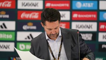 Yon de Luisa durante una conferencia de Prensa después de que la Selección Nacional Mexicana quedara eliminada de la Copa Mundial de la FIFA Qatar 2022, en el Estadio Al Khor, Doha 01 de Diciembre de 2022.