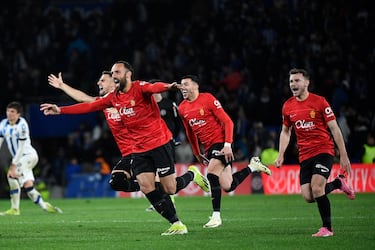 Celebración de los jugadores del Mallorca.