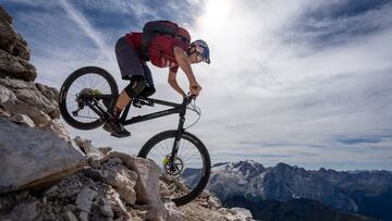 Tom Oehler, MTB rider, performs in Canazei, Italy on August 26, 2020. // Lukas Pilz/Red Bull Content Pool // SI202102030176 // Usage for editorial use only //