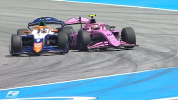Sebastián Montoya en la carrera al sprint de la Fórmula 2. Gran Premio de Barcelona.