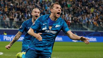 Artem Dzyuba celebrates celebrando su gol ante el Lyon.