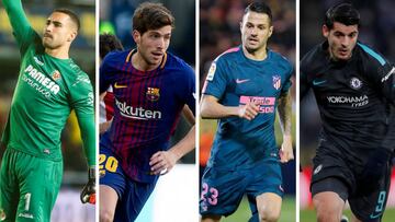 Asenjo, Sergi Roberto, Vitolo y Morata.