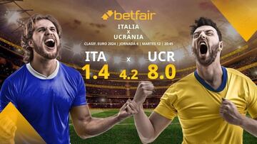 Italia vs. Ucrania: horario, TV, estadísticas, clasificación y pronósticos