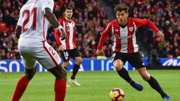 Ibai Gómez en su vuelta a San Mamés ante el Sevilla.