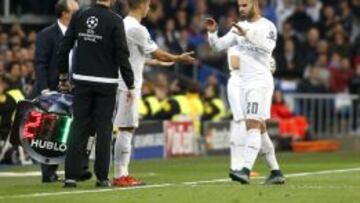 Jes&eacute; Rodr&iacute;guez en su sustituci&oacute;n por Lucas V&aacute;zquez ante el PSG.