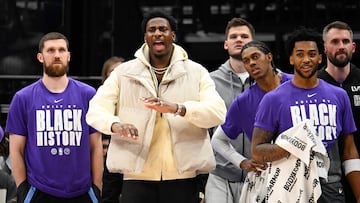 El banquillo de Utah Jazz durante el partido contra los Trail Blazers.