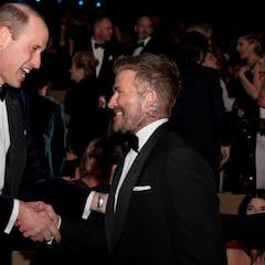 David Beckham casually meets Prince William at BAFTA awards