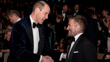 David Beckham was at the ceremony to present one of the awards along with Dua Lipa and Cate Blanchett, and was seen rubbing shoulders with the prince.