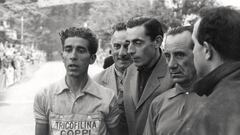 Bahamontes (i), en el Tour de 1959, junto a Coppi.