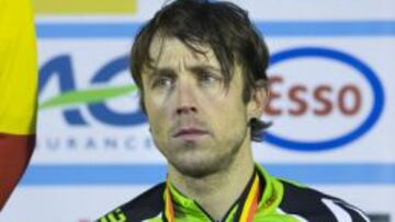 Patrick Gaudy, en el podio del Campeonato de B&eacute;lgica de ciclocross.