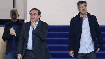 Aperribay, en la presentación de Alguacil como nuevo entrenador de la Real Sociedad.