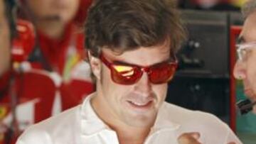 <b>MUCHO TRABAJO. </b>Fernando Alonso y los ingenieros de Ferrari tienen un gran esfuerzo por delante en este GP de España.