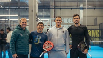 Trent presencia el entrenamiento de Chingotto y Galán en M3 Padel Center.