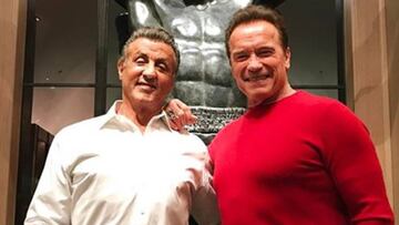 Sylvester Stallone y Arnold Schwarzenegger durante las Navidades de 2017.