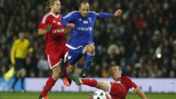 Landon Donovan durante el partido benéfico de Unicef celebrado en Old Trafford.