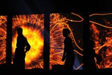 Artists perform during the opening ceremony for the 2015 Pan American Games at the Rogers Centre in Toronto, Ontario, on July 10, 2015.    AFP PHOTO / HECTOR RETAMAL