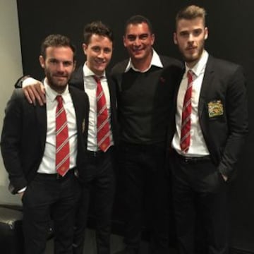 Con toda la armada española del Manchester United (Matta, Herrera y De Gea)