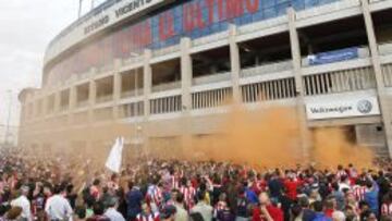 La afici&oacute;n se concentr&oacute; en el Calder&oacute;n para celebrar el pasado t&iacute;tulo de Liga. 
 