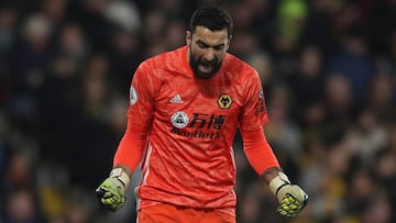 El guardameta portugués del Wolverhampton, Rui Patricio, durante un partido.